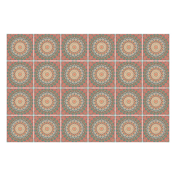 Csempe matrica Mandalák szabályos elrendezésben