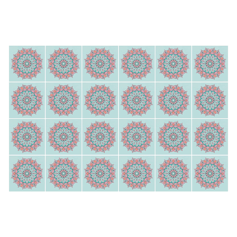 Öntapadós csempe matrica Kék mandalák