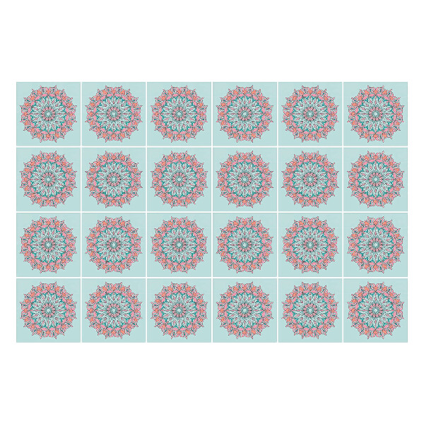 Öntapadós csempe matrica Kék mandalák