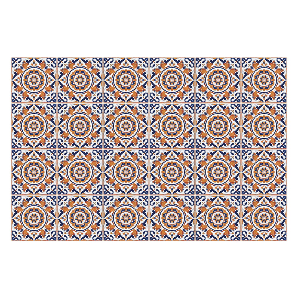 Öntapadós csempe matrica Virágdíszek elrendezésben