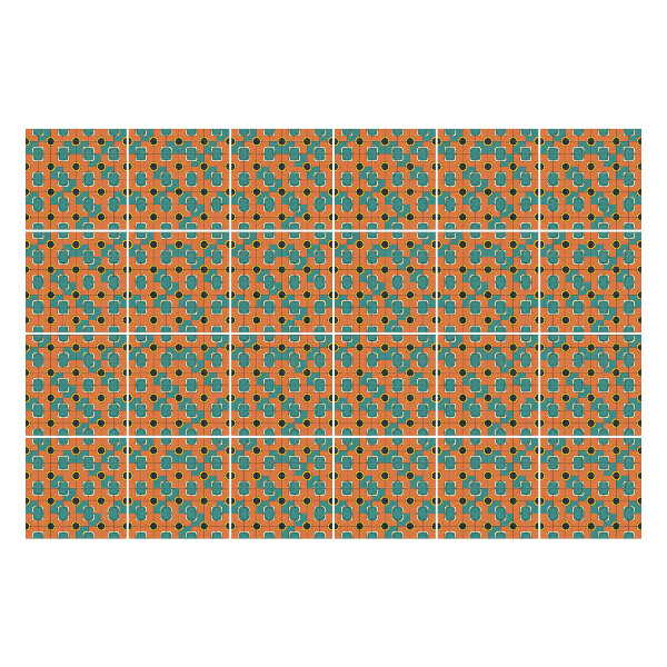 Csempe matrica Retro vintage minta