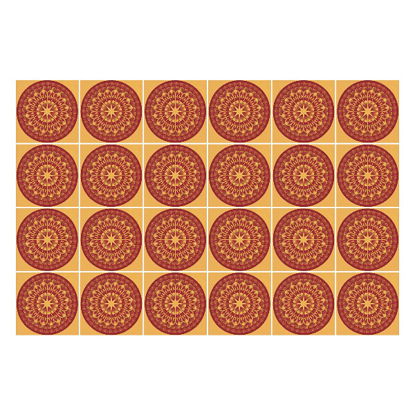 Öntapadós csempe matrica Mandalák körben