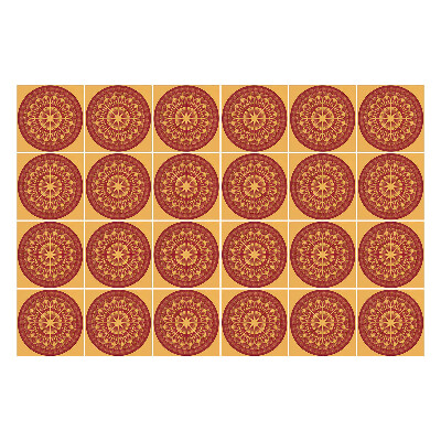 Öntapadós csempe matrica Mandalák körben