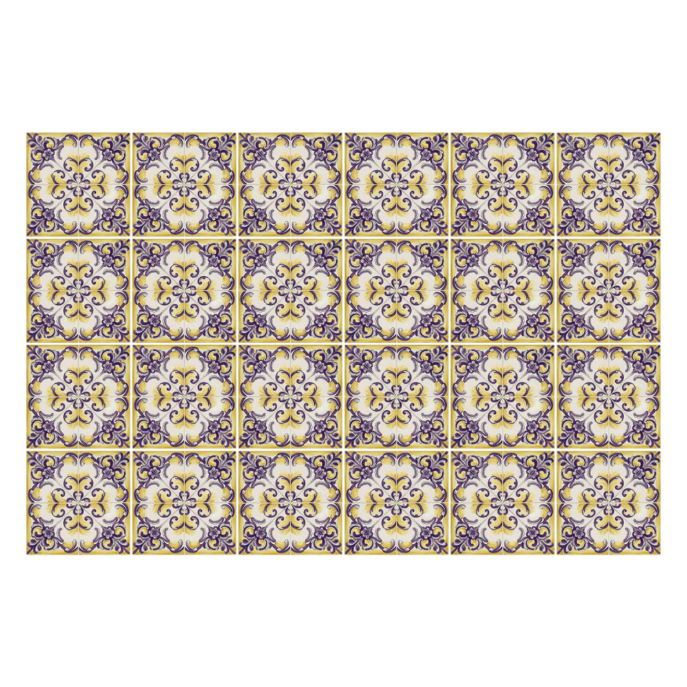 Öntapadós csempe matrica Virág díszek