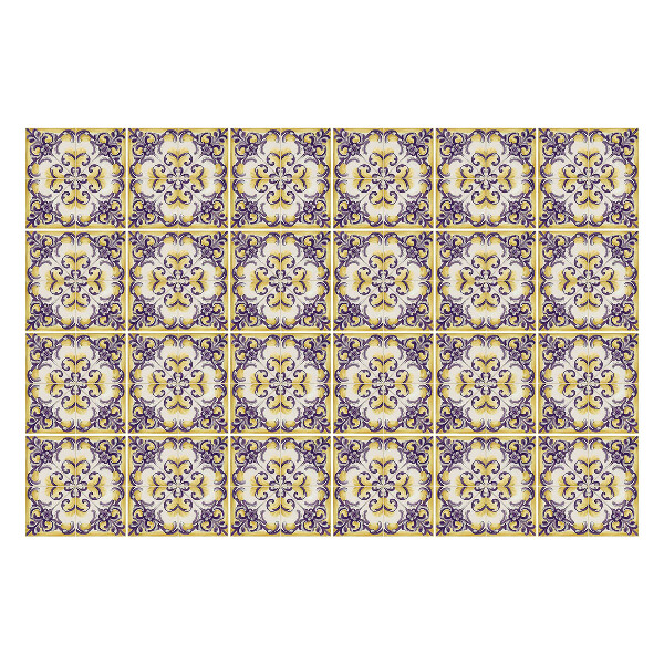 Öntapadós csempe matrica Virág díszek