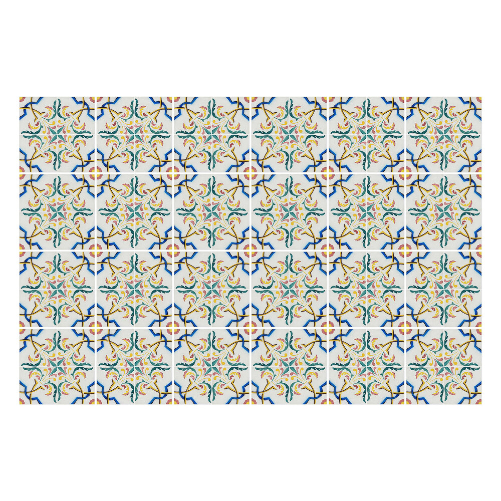 Öntapadós csempe matrica Virágdíszek elrendezésben