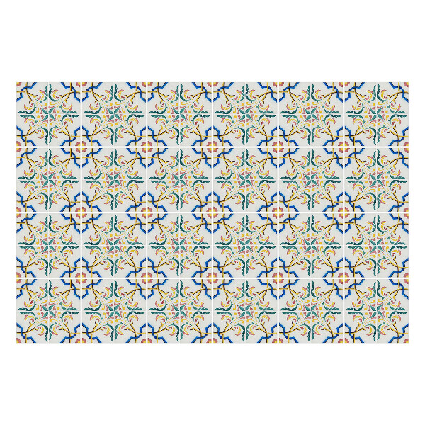 Öntapadós csempe matrica Virágdíszek elrendezésben