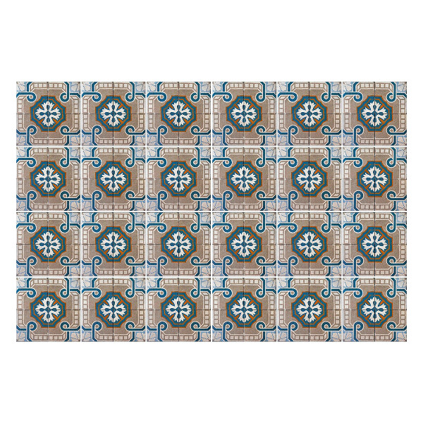 Öntapadós csempe matrica Geometrikus virágmotívumok