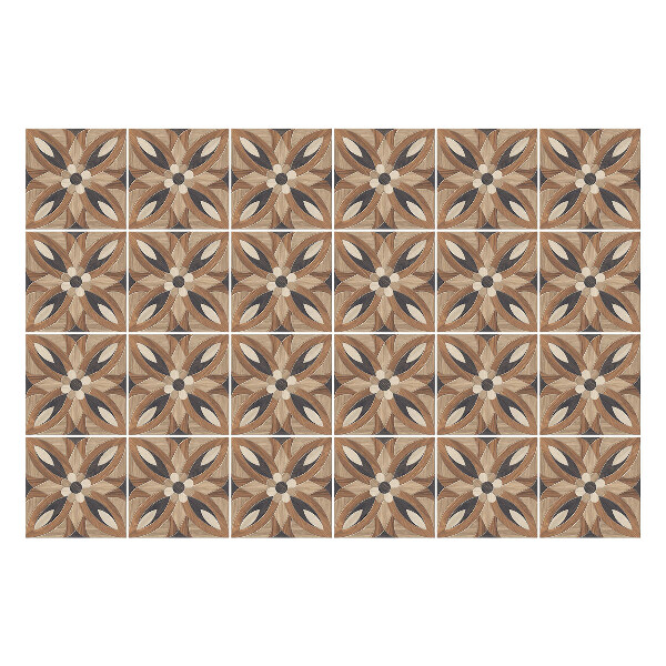 Csempe matrica Fából készült virágmotívumok