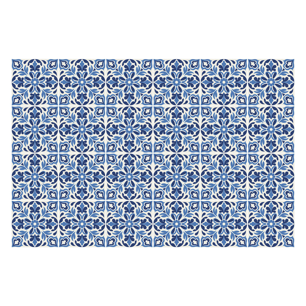 Öntapadós csempe matrica Virág díszek