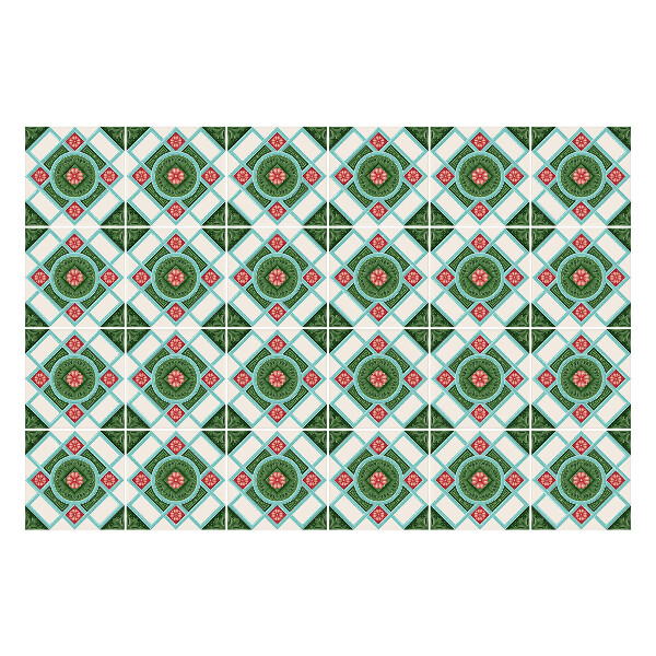 Csempe matrica Virágmotívum rombuszokban