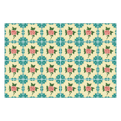 Öntapadós csempe matrica Retro vintage virágok