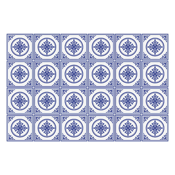 Öntapadós csempe matrica Klasszikus díszek négyzetekben