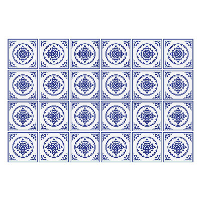 Öntapadós csempe matrica Klasszikus díszek négyzetekben