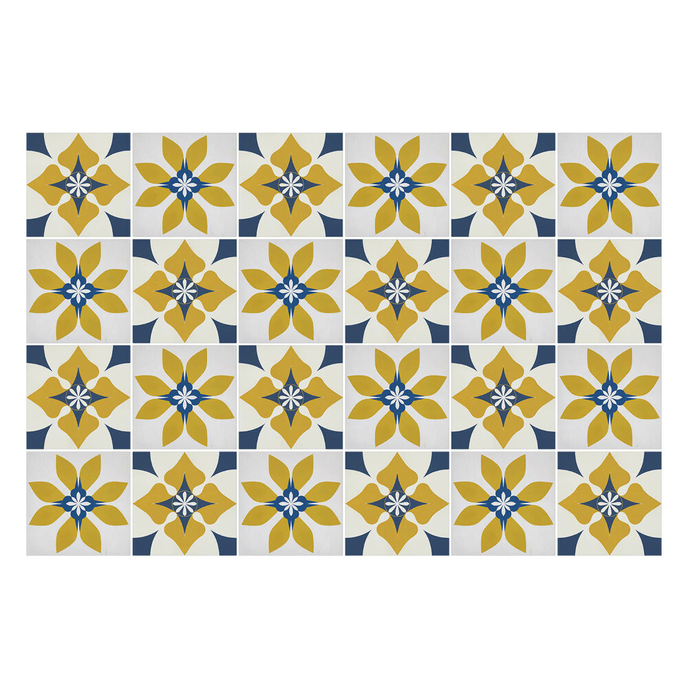 Öntapadós csempe matrica Virágmotívumok az elrendezésben