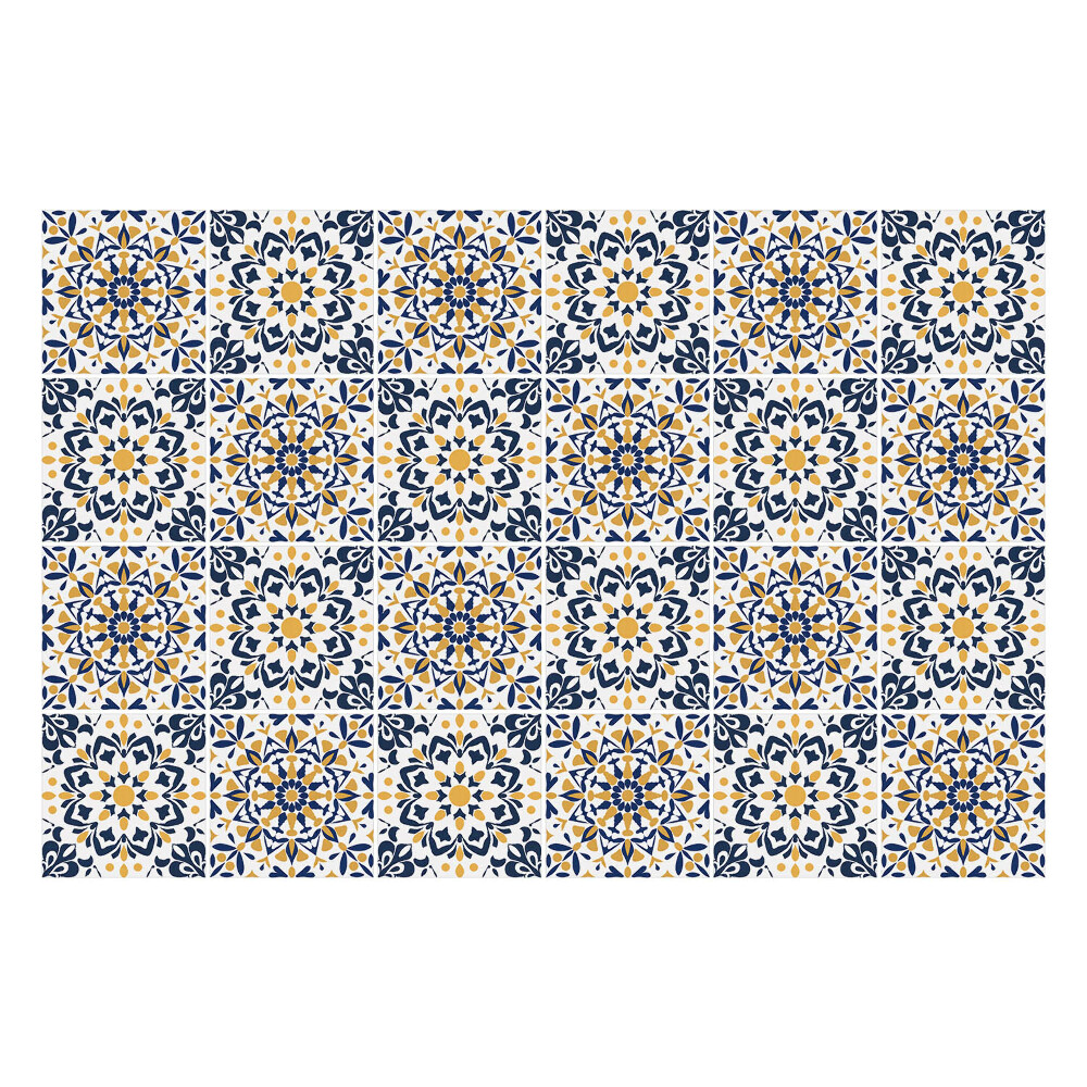 Csempe matrica Virágos mandalák egy rácsban