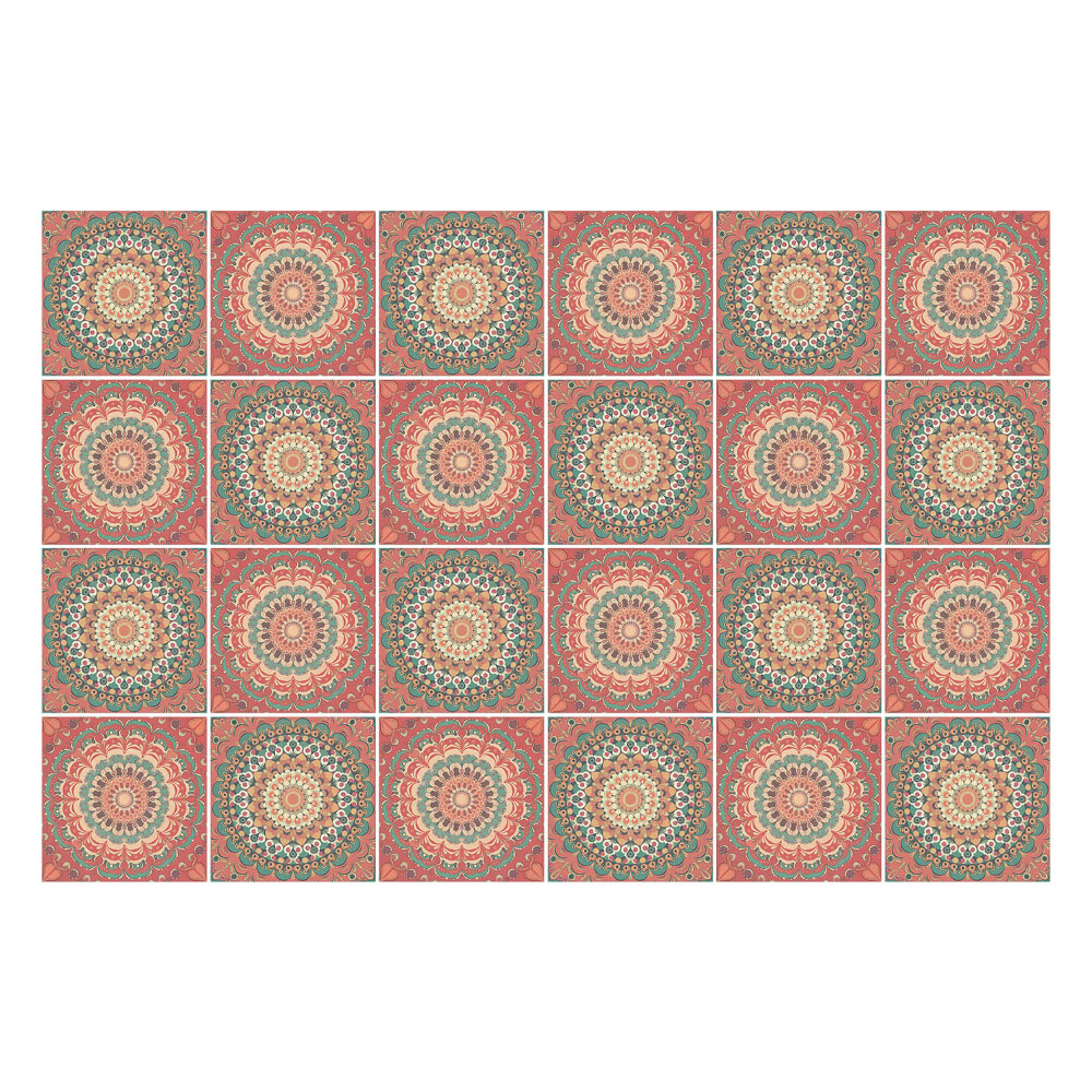 Öntapadós csempe matrica Mandala ismétlődő körökben