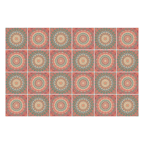 Öntapadós csempe matrica Mandala ismétlődő körökben