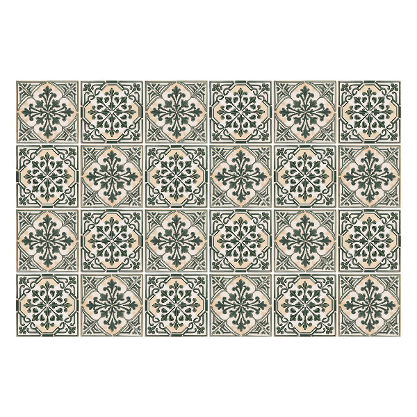 Öntapadós csempe matrica Virágdíszek hálóban