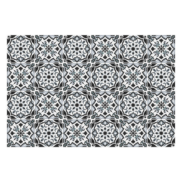 Csempe matrica Virágdíszek körökben