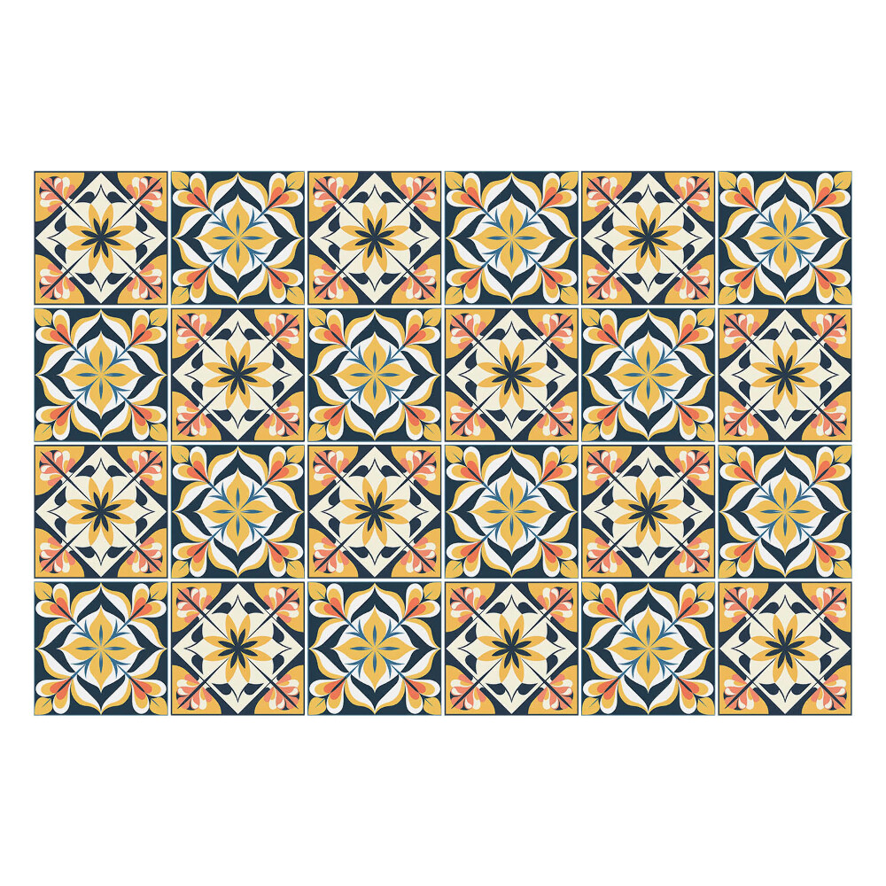 Csempe matrica Virágmotívumok az elrendezésben