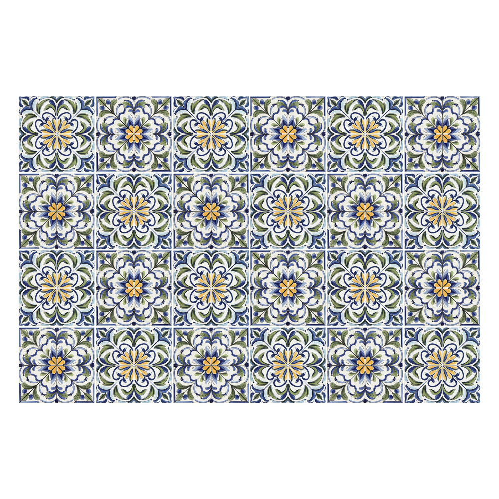 Öntapadós csempe matrica Virágdíszek hálóban