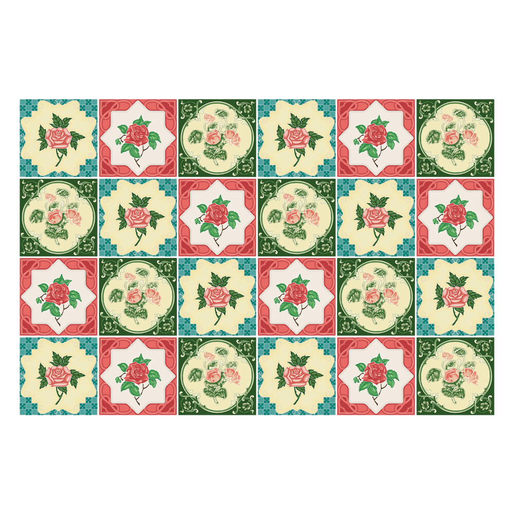 Csempe matrica Virágos rózsa motívumok