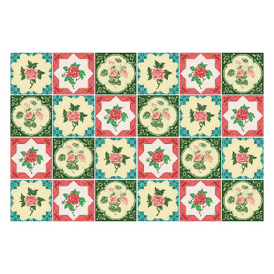 Csempe matrica Virágos rózsa motívumok