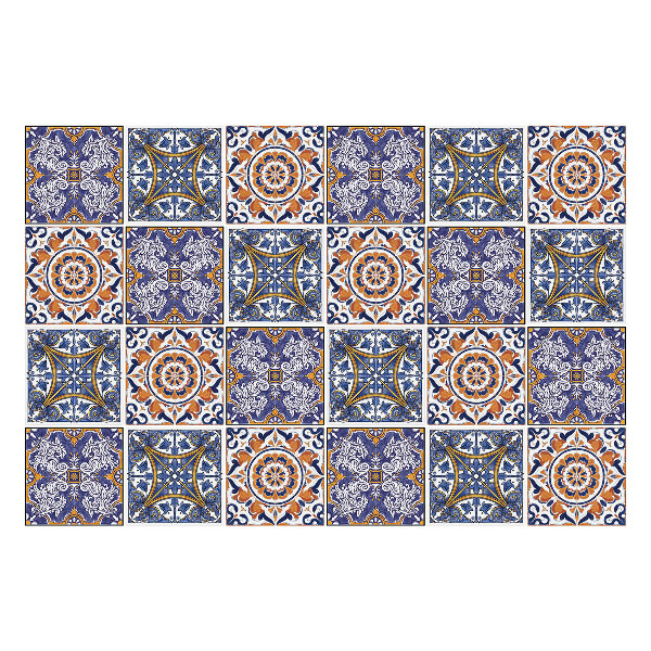 Csempe matrica Virágos és geometrikus motívumok