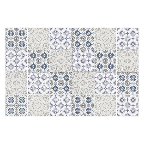 Csempe matrica Kockás virágmotívumok