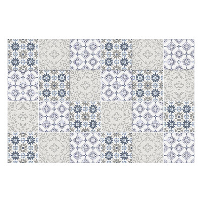 Csempe matrica Kockás virágmotívumok