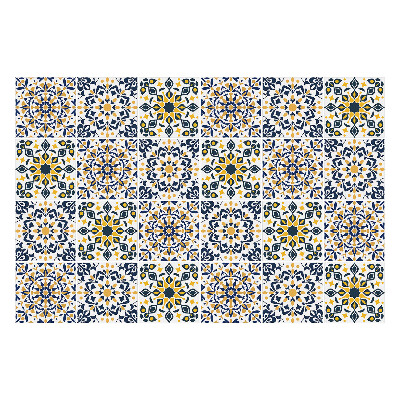 Öntapadós csempe matrica Geometrikus virágok és levelek