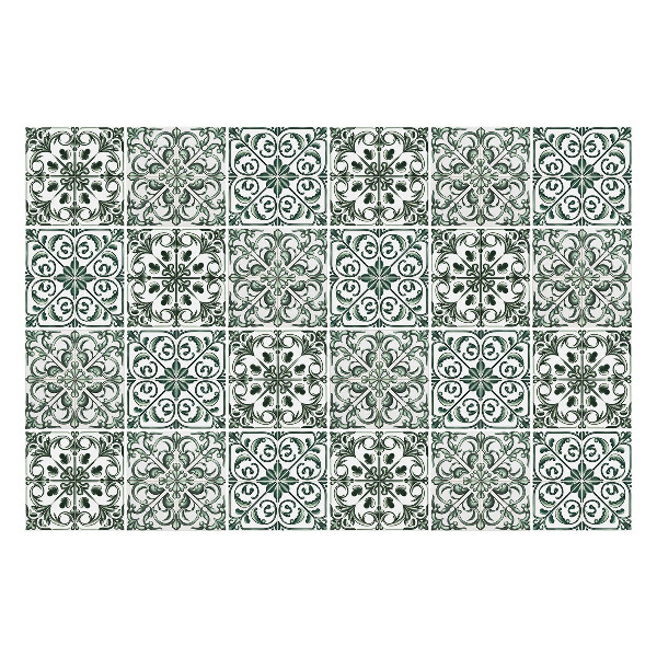 Öntapadós csempe matrica Mintás zöld csempe