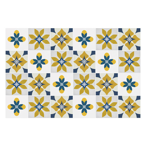 Öntapadós csempe matrica Virágos mozaik