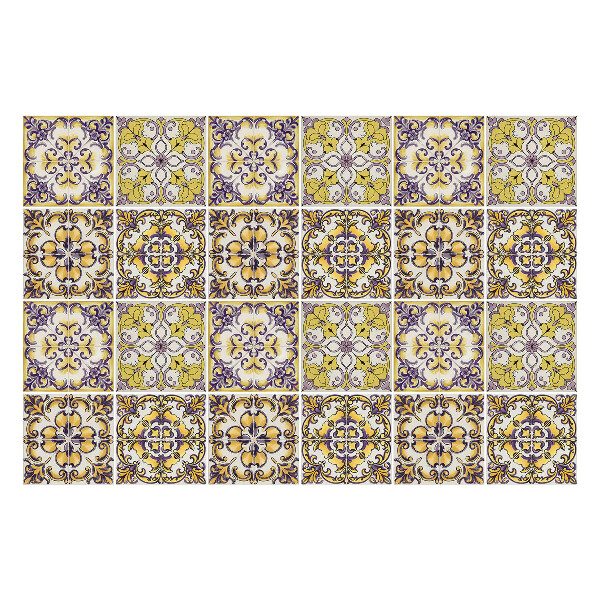 Öntapadós csempe matrica Virágdíszek elrendezésben