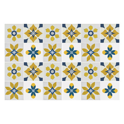 Öntapadós csempe matrica Virágok a csempéken