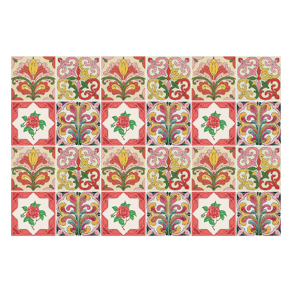 Csempe matrica Virág díszek