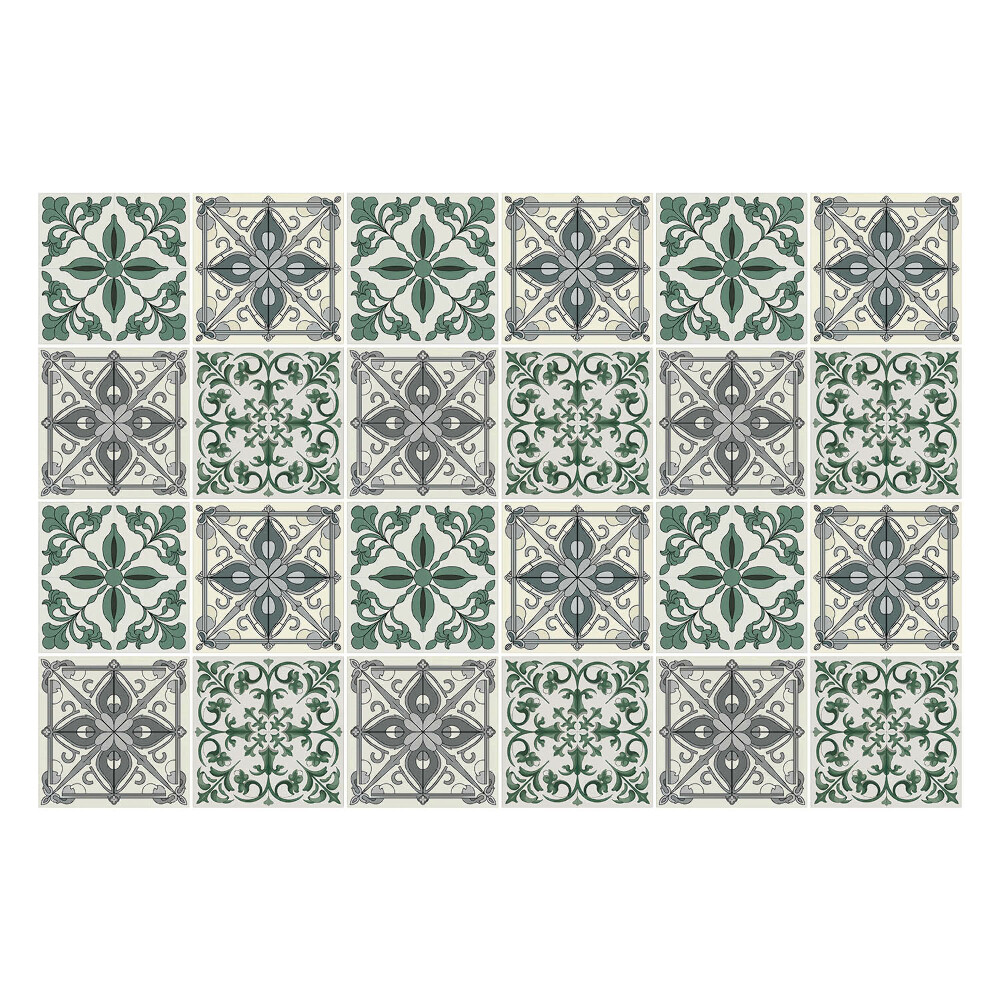 Csempe matrica Elegáns csempe virágmotívummal