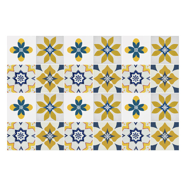 Öntapadós csempe matrica Virágos pasztell motívumok