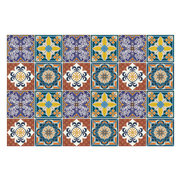 Öntapadós csempe matrica Hagyományos csempe díszekkel