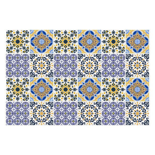 Csempe matrica Virágos mozaikok hálóban