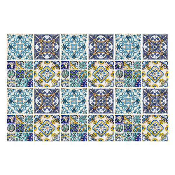 Öntapadós csempe matrica Retro csempe kompozíció