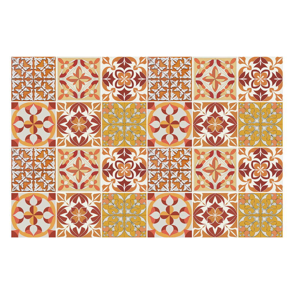 Öntapadós csempe matrica Virágos motívumok mozaikban