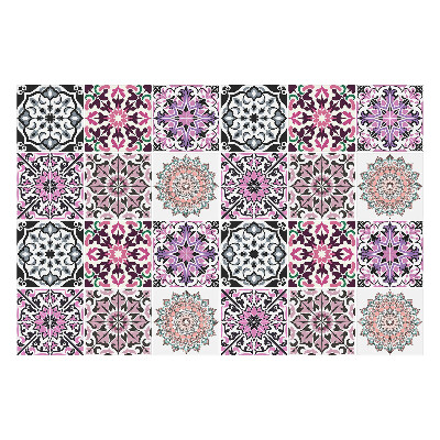 Öntapadós csempe matrica Mandalák pasztell színben