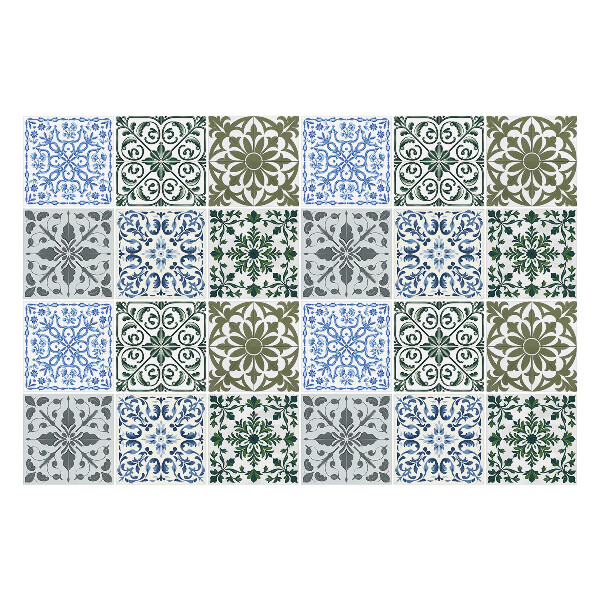 Csempe matrica Virágos és geometrikus motívumok