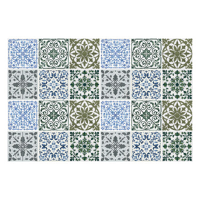 Csempe matrica Virágos és geometrikus motívumok