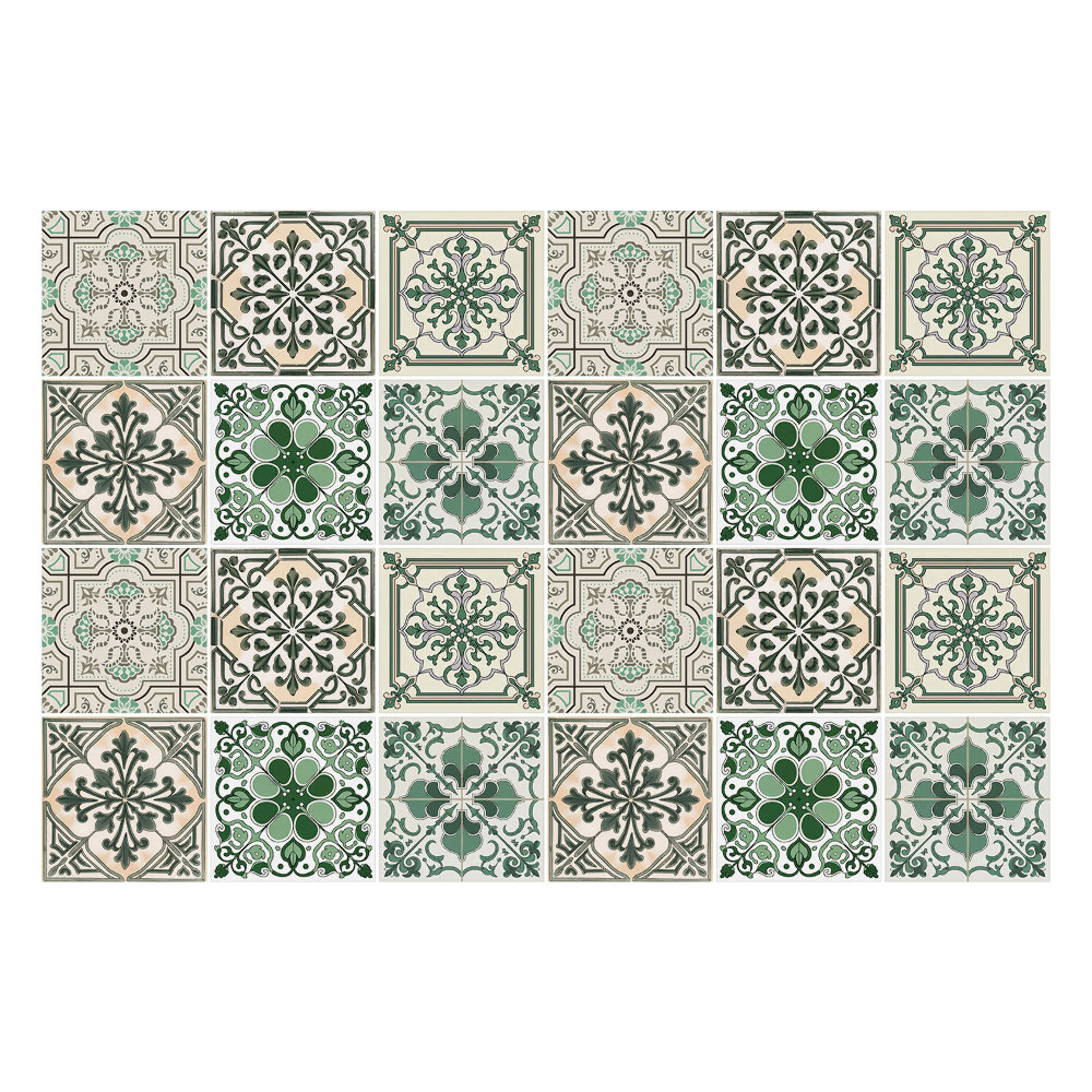 Öntapadós csempe matrica Elegáns virágdíszek