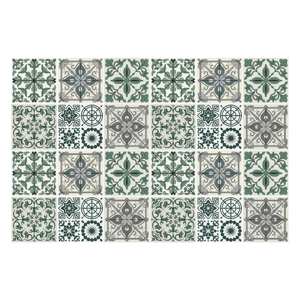 Csempe matrica Klasszikus csempe díszekkel