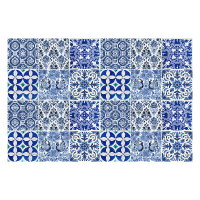 Öntapadós csempe matrica Virágos és geometrikus motívumok