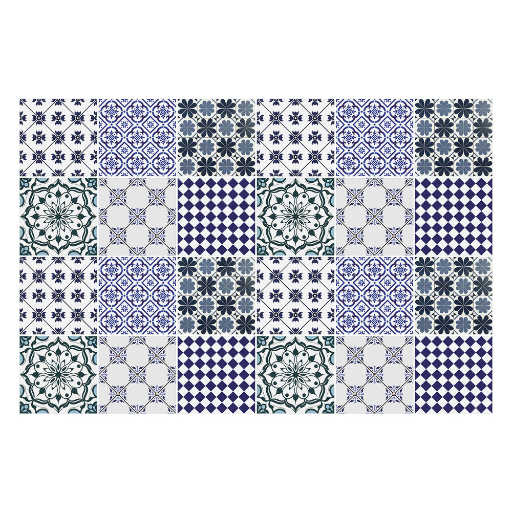 Öntapadós csempe matrica Geometrikus virágmotívumok